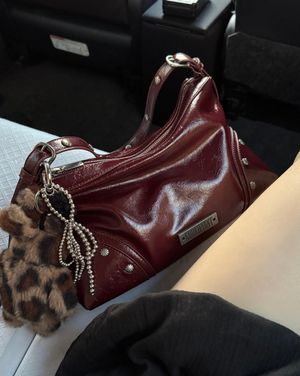 Stud Shoulder Bag (red)