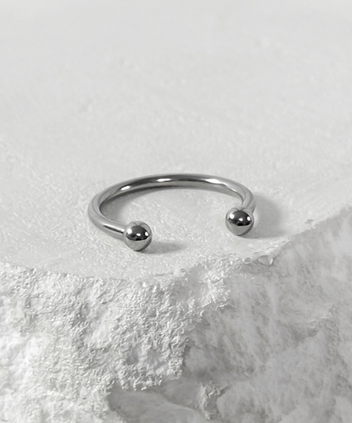 블레스드 뷸렛(BLESSED BULLET) ss-피어싱 모티브 오픈 링 3/4mm_silver/black