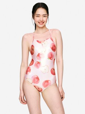 우먼 애플 리플렉션 타이백 원피스 수영복 핑크 (B5SWSWS036PNK)