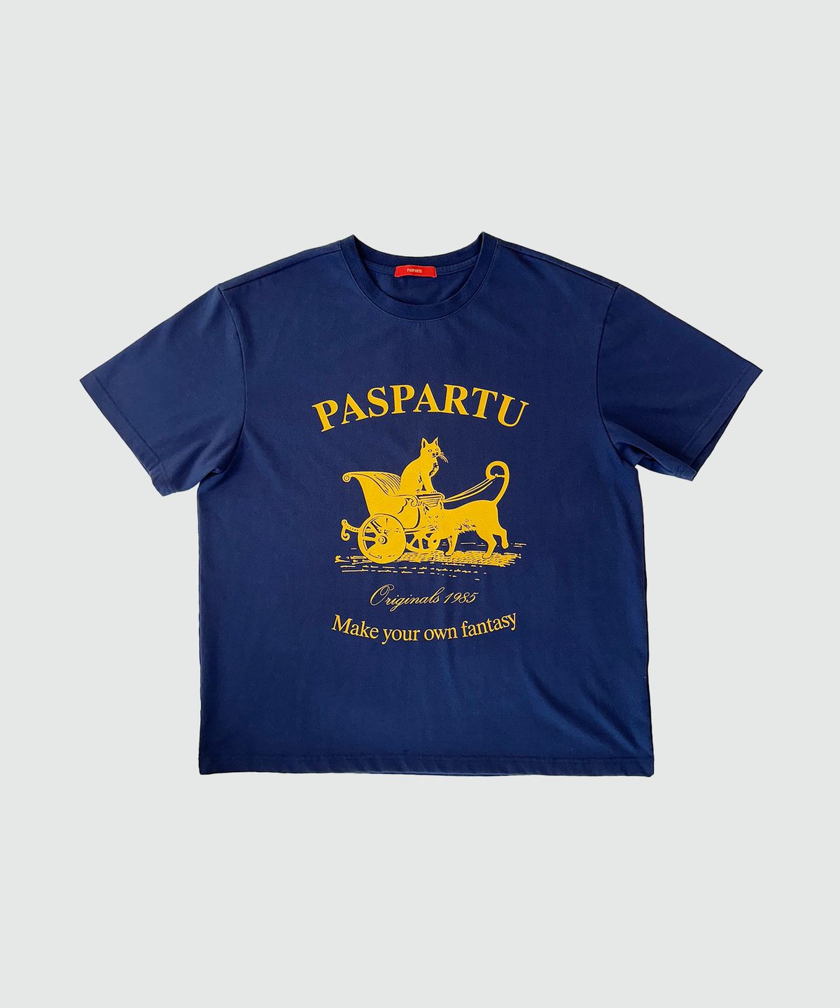 파스파르투(PASPARTU) 빈티지 코치 그래픽  반팔 티셔츠 네이비
