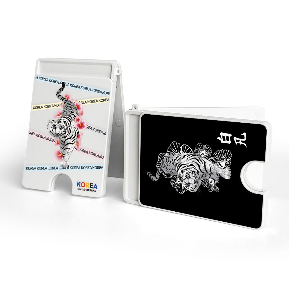 디팍스(D'PARKS) 산군 2종-화이트/블랙 Magnetic 맥세이프 스탠드 카드홀더