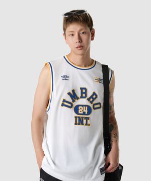 원포인트 메쉬 슬리브리스 티셔츠 아이보리(UQ321CSL71)