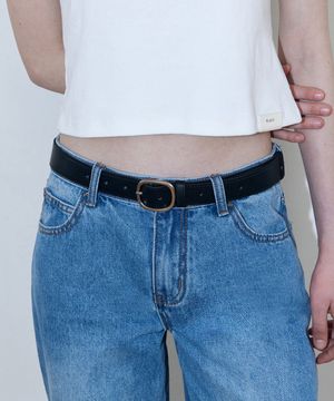 오벌 버클 벨트 (BLACK)