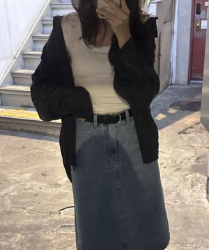 라운드 스퀘어 버클 벨트 (BLACK)