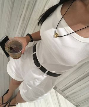 라운드 스퀘어 버클 벨트 (BROWN)