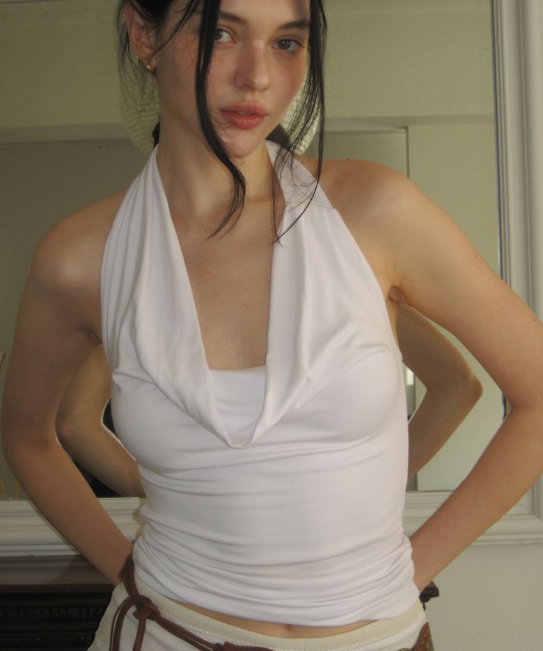 COWL NECK TOP / WHITE