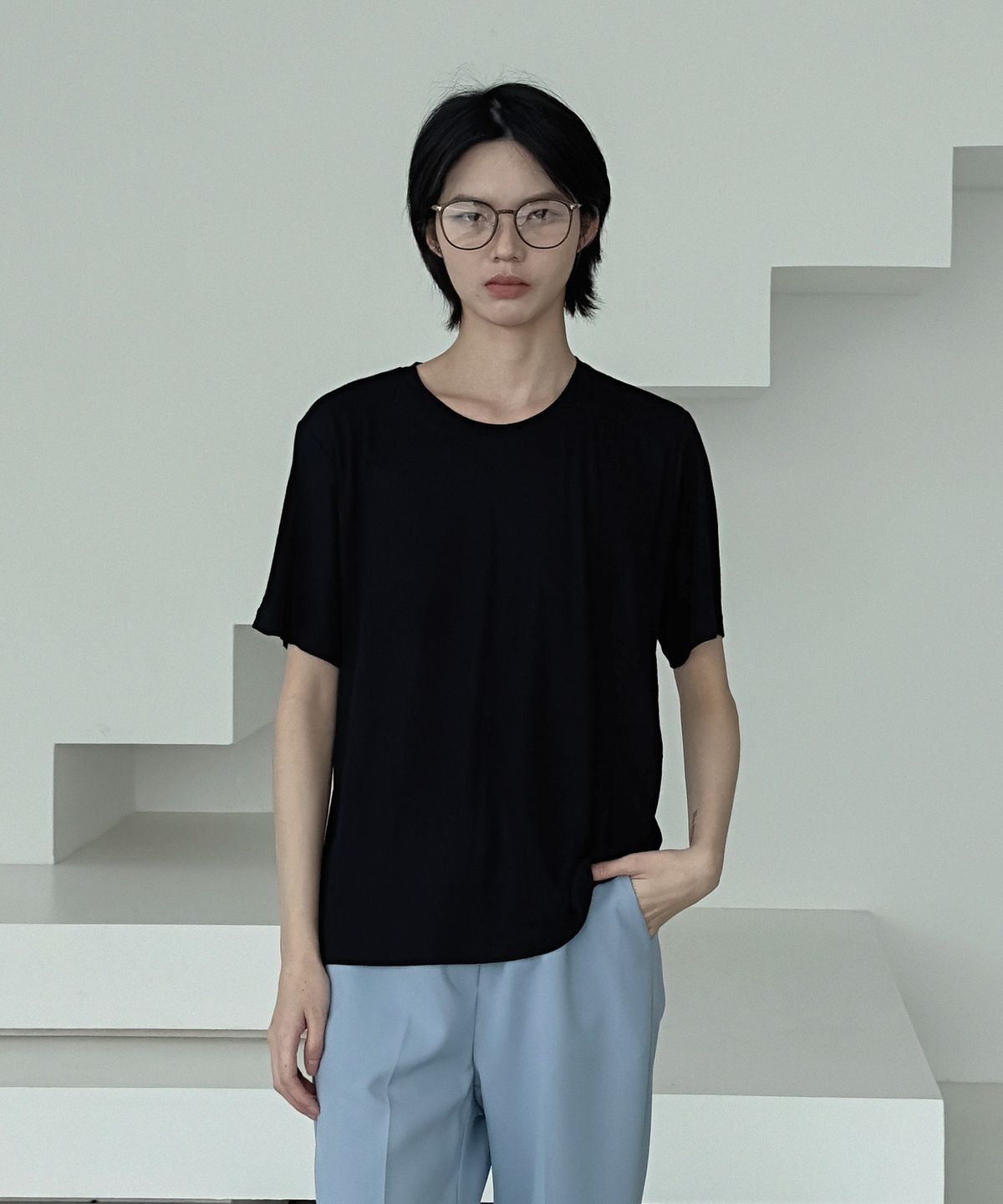 에이리프(A.RIFF) [2 pack] 9Colors - Soft Loosefit linen t-shirt (V-neck, Round-neck)