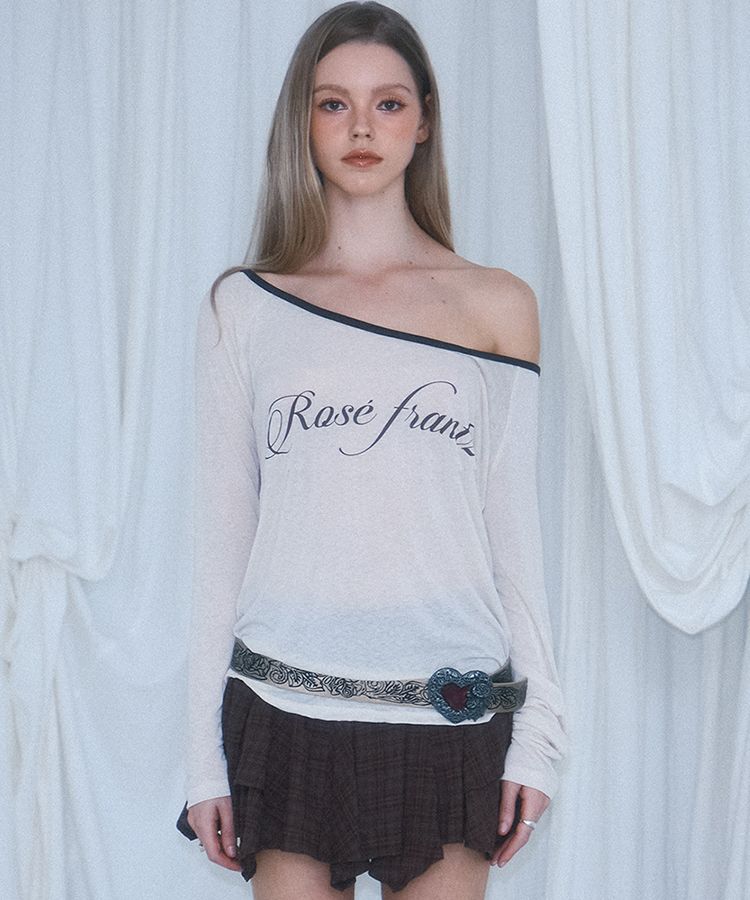 ★Rose Frantz★ Lettering Long Sleeve Pink MUSINSA | ROSÉ FRANTZ Sheer Lettering Long Sleeve [Beige]