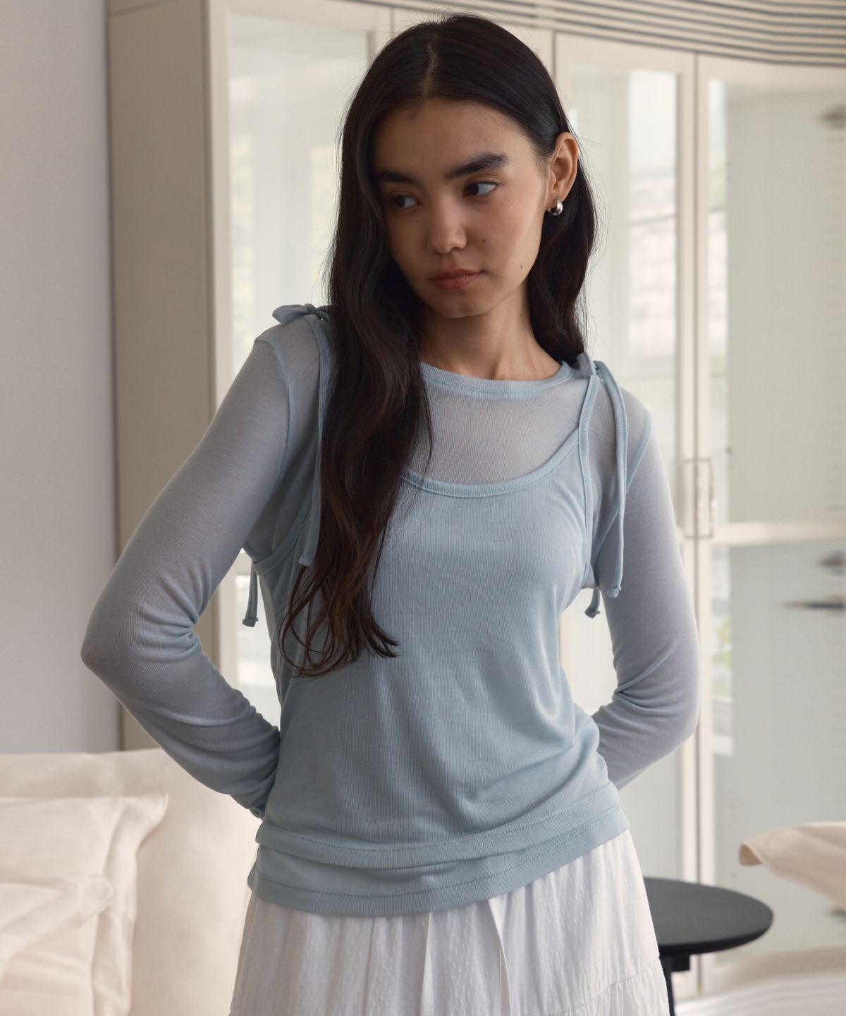 38컴온커먼(38COMEONCOMMON) Two-way Halter Sleeveless (Dusty Sky)