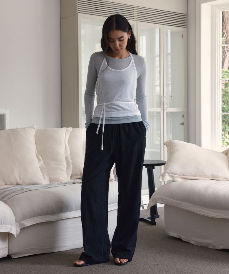 Lace Sheer Pants (Black)