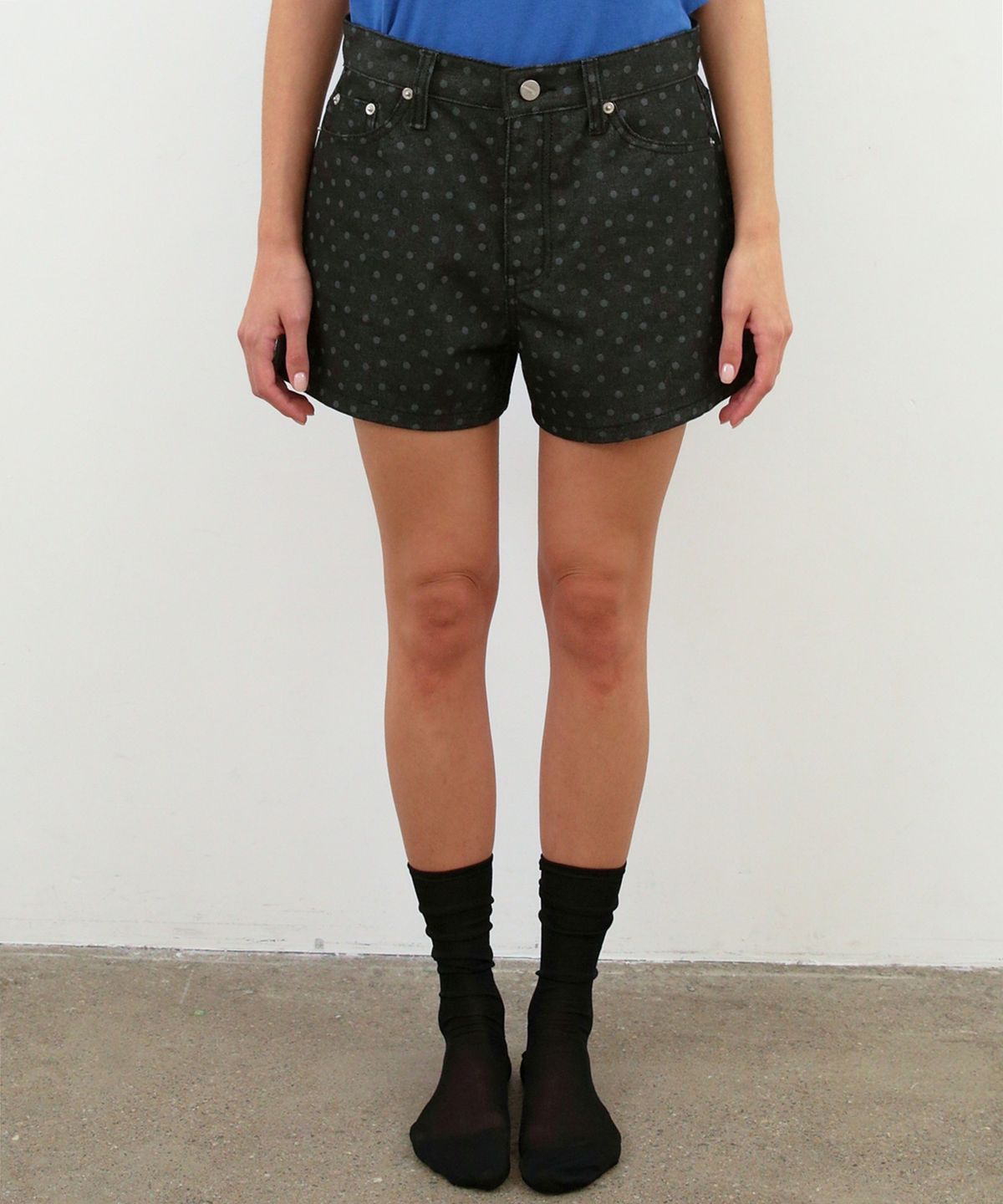 무아르무스(MUARMUS) Poki Dot Shorts Denim [Black]