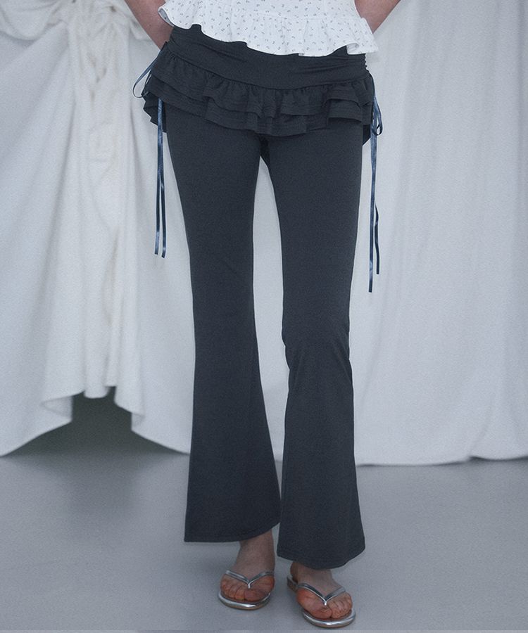 Rose Frantz ♥ Cancan Layered Boots Cut Pants /追跡付 MUSINSA公式 | ROSÉ FRANTZ Cancan Layered Boots Cut Pants [Black]