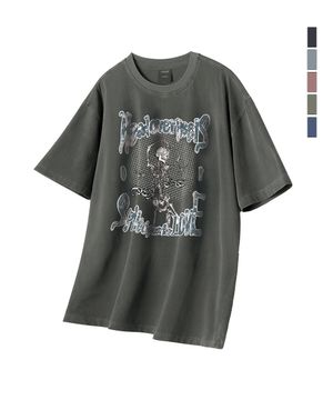 Wild 헤드 오버 힐 피그먼트 오버핏 반팔 티셔츠_5 COL