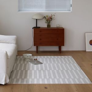모노부 워셔블 스트라이프 패턴  대형 사계절 거실 러그