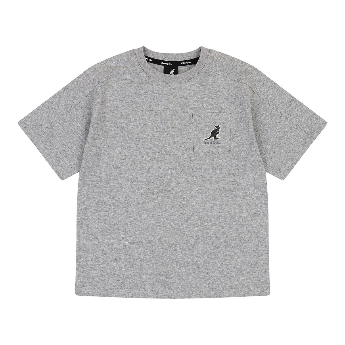 캉골키즈(KANGOL KIDS) 숏 슬리브 포켓 티셔츠 RC 0001 멜란지 그레이