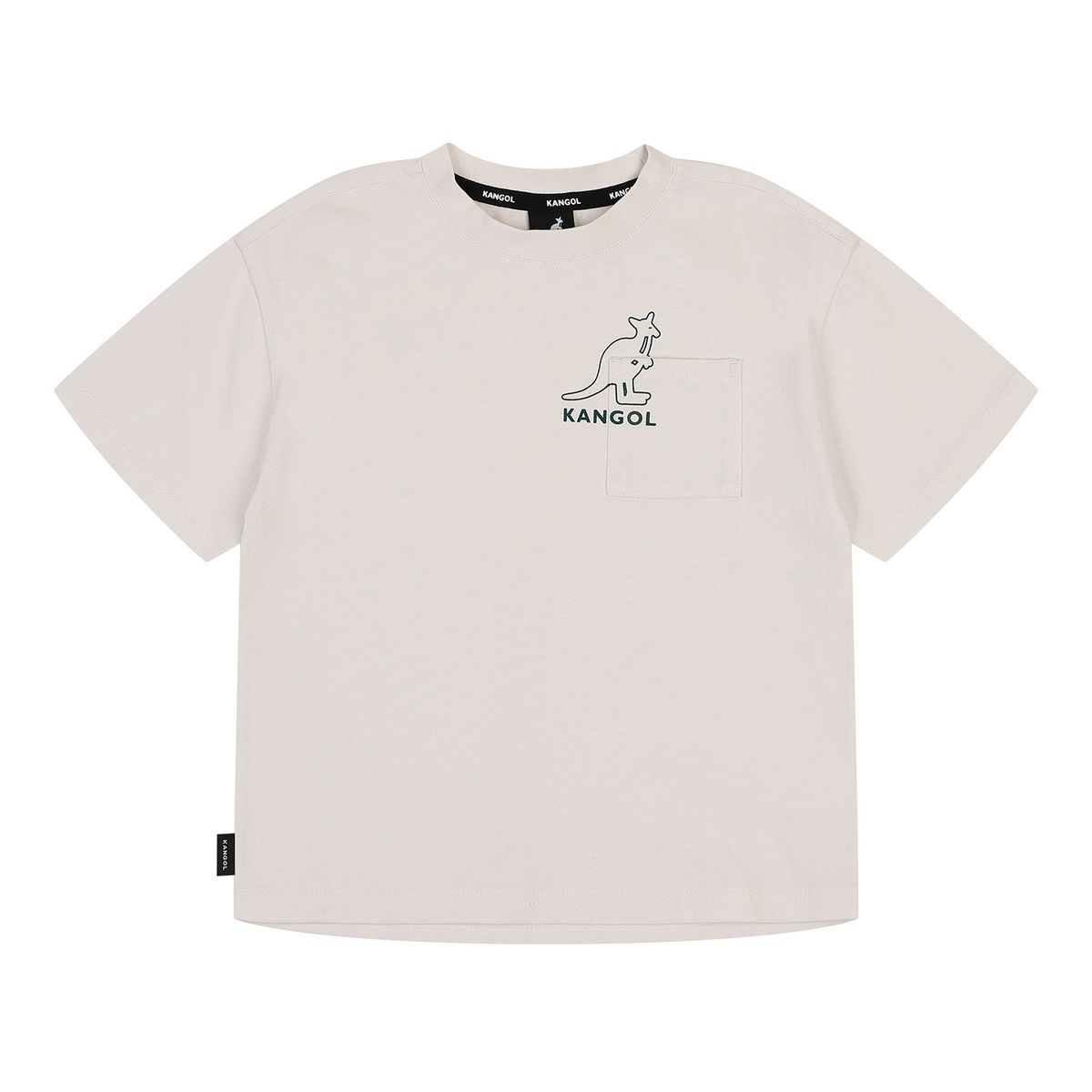 캉골키즈(KANGOL KIDS) 로고 그래픽 오버핏 숏 슬리브 티셔츠 RC 0207 화이트