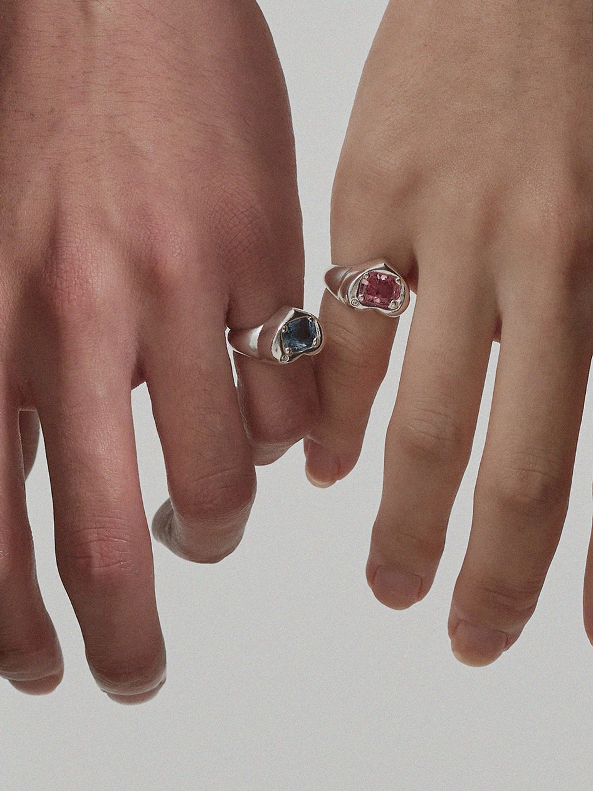 피코먼트(PICOMENT) #006 Heart Square Cubic Zirconia Ring _ Pink