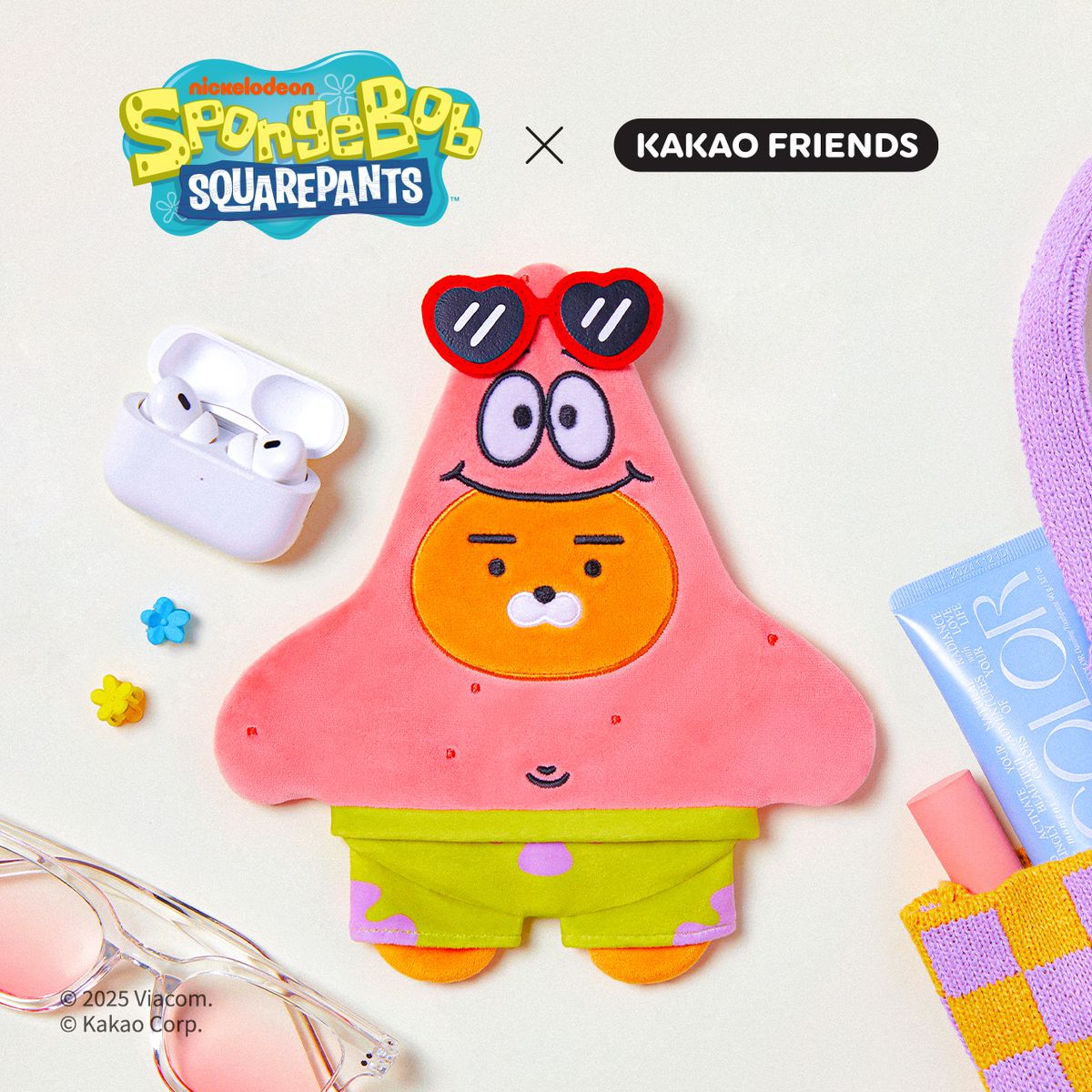 카카오프렌즈(KAKAO FRIENDS) 스폰지밥X카카오프렌즈 파우치 뚱이_라이언