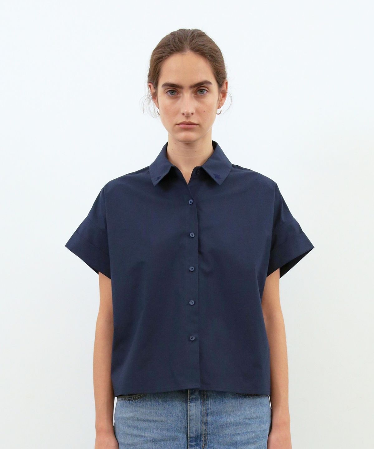 무아르무스(MUARMUS) Row Cotton Shirt [Navy]