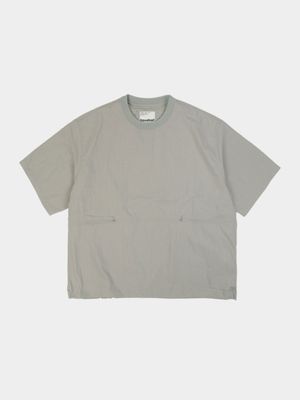 포켓 볼륨 스트링 하프 티셔츠(베이지 그레이)