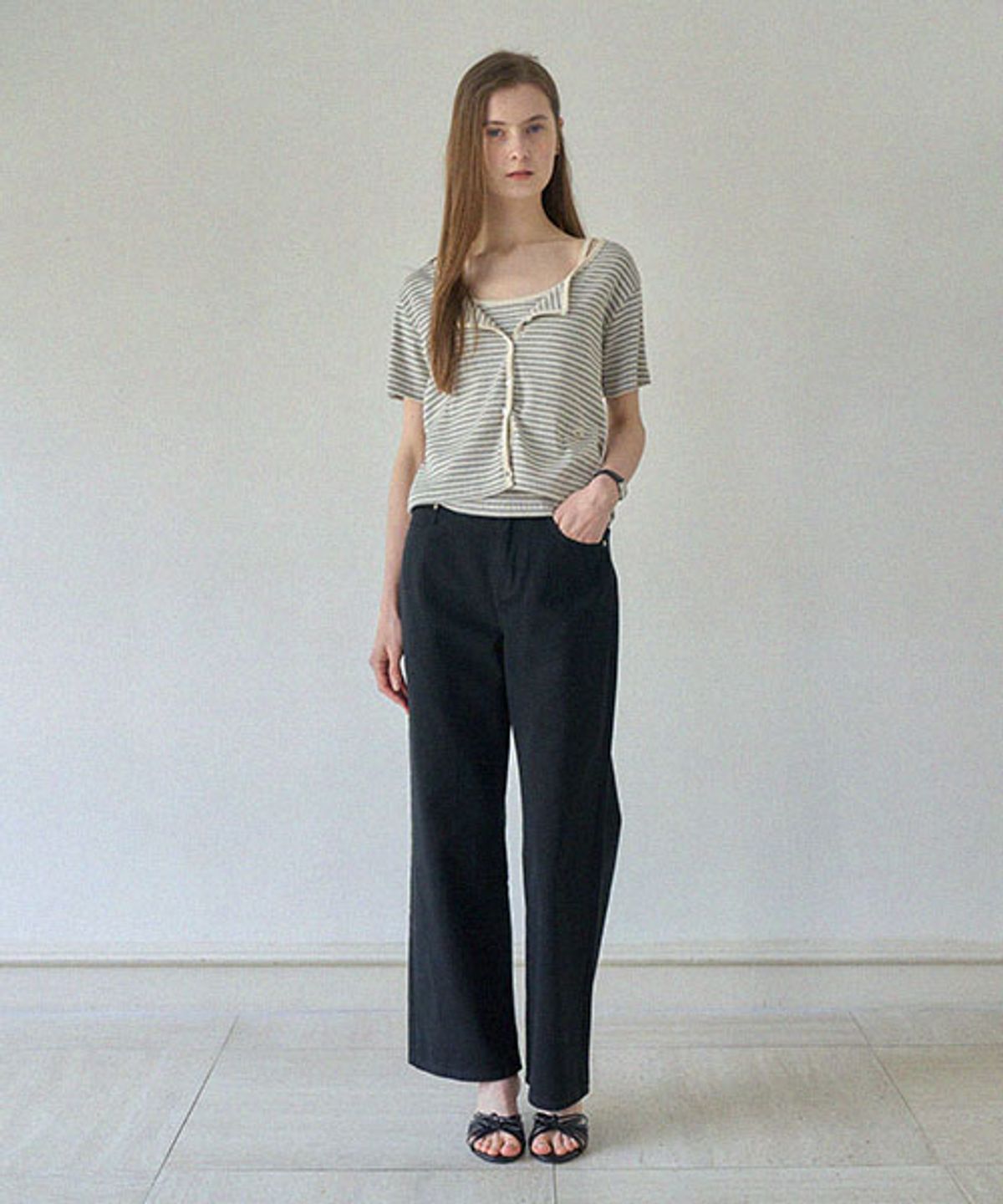 헤인트(HAINT) DAILY SEMI WIDE PANTS_BLACK