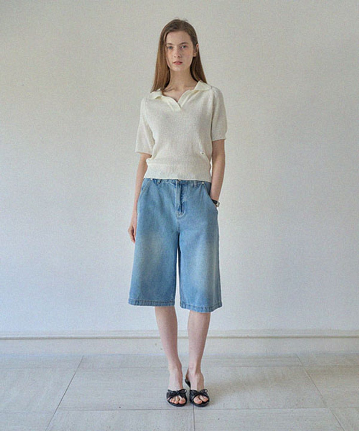 헤인트(HAINT) VINTAGE WASHED BERMUDA DENIM_BLUE