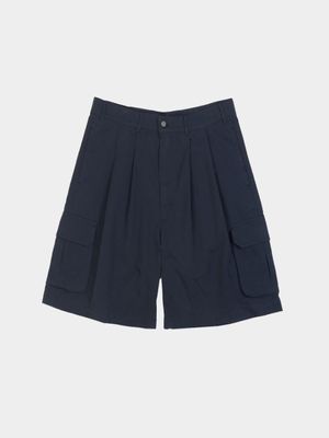 유틸리티 핀턱 카고 쇼츠(네이비)