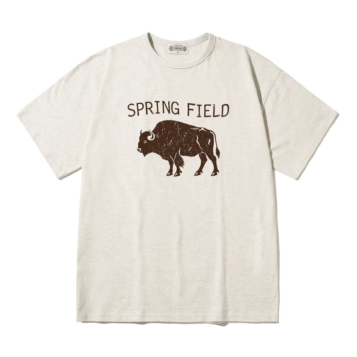 빈웨드(VINWUED) Spring Field 스프링필드 오트밀 세미오버핏 티셔츠