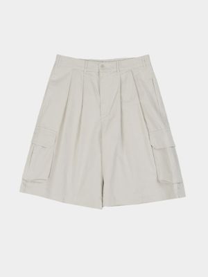 유틸리티 핀턱 카고 쇼츠(에크루)