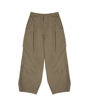 Side Drape Wide Pants - CAMEL