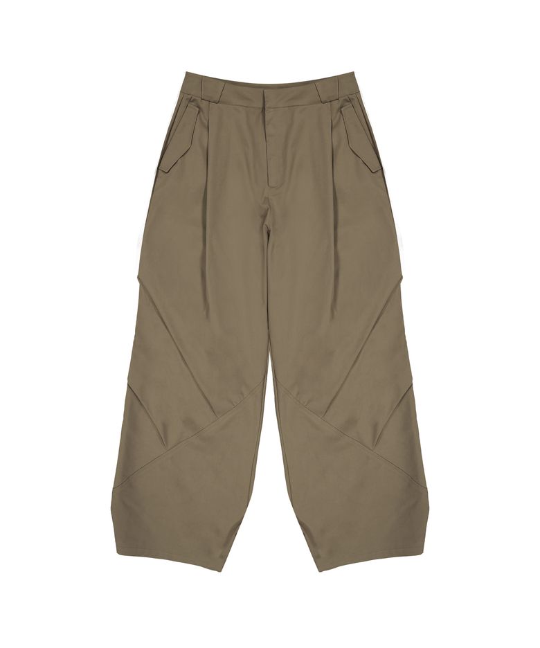 Side Drape Wide Pants - CAMEL