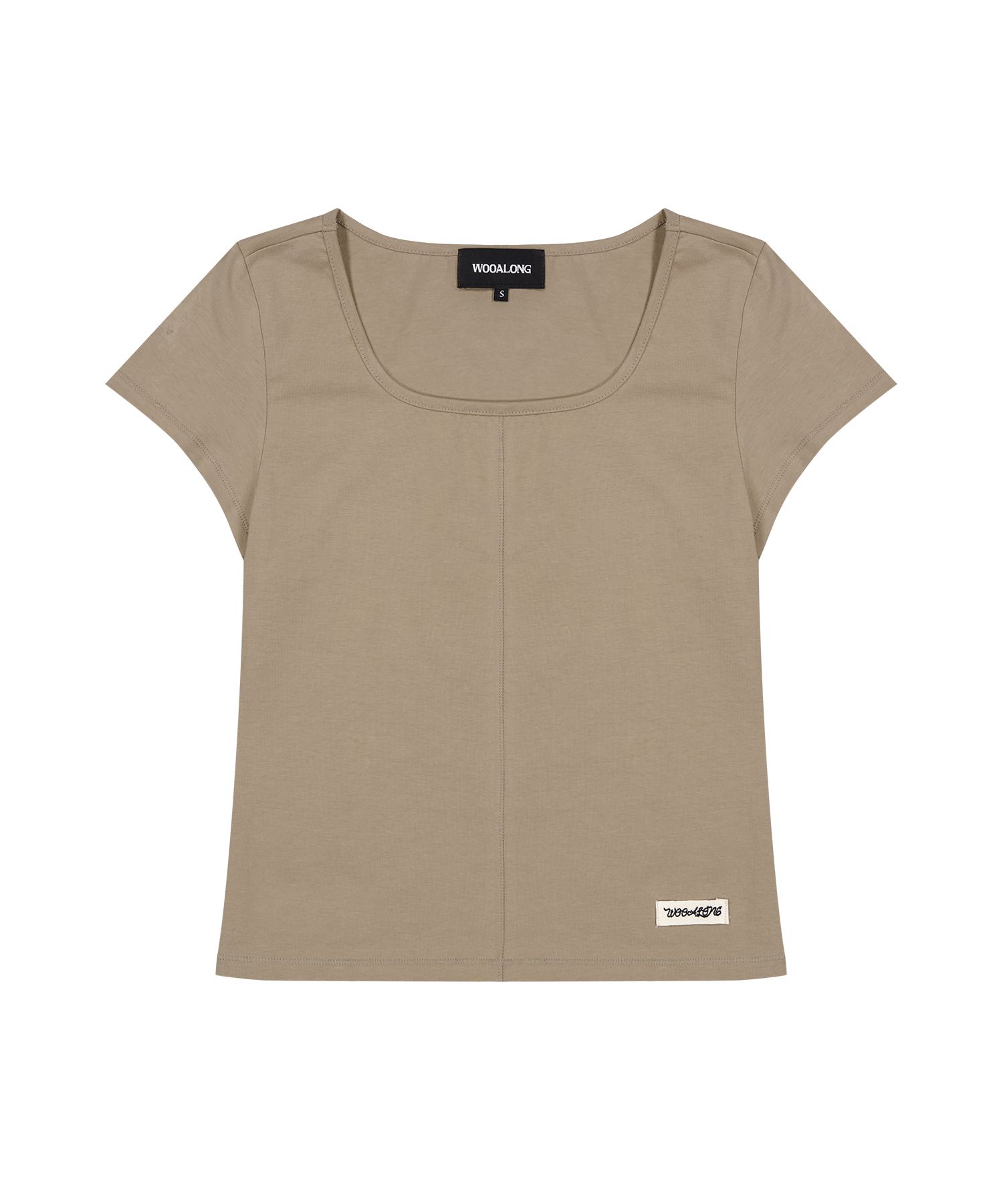 [WOOALONG]Skin Soft Square Neck Tシャツ★25SS★レディース★ MUSINSA公式 | WOOALONG Skin Soft Square Neck T-shirt
