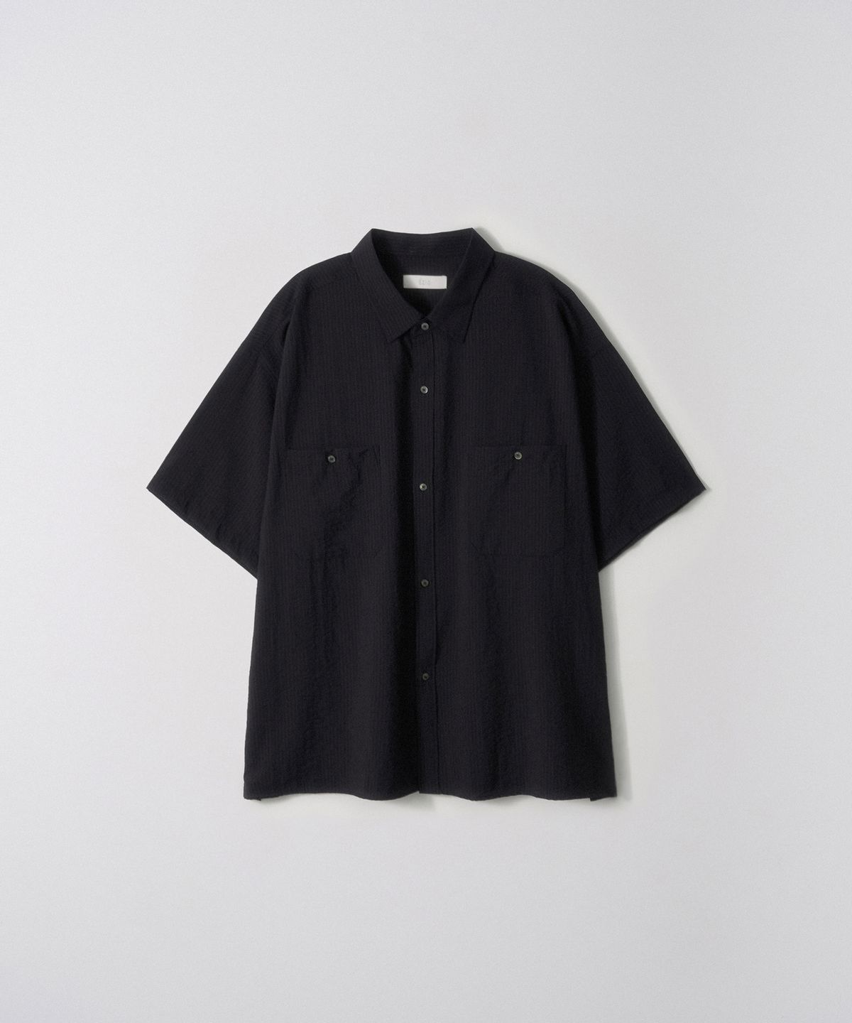 이지오(EZIO) Stripe short-sleeved shirt_Black
