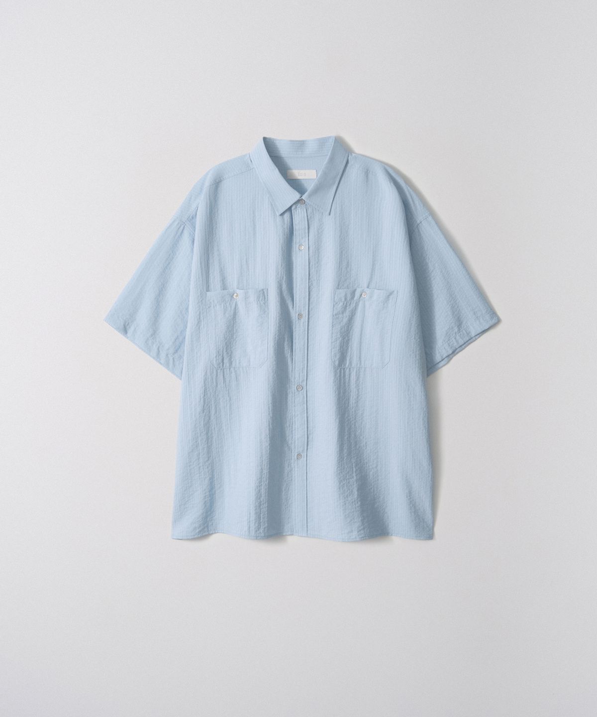 이지오(EZIO) Stripe short-sleeved shirt_Blue