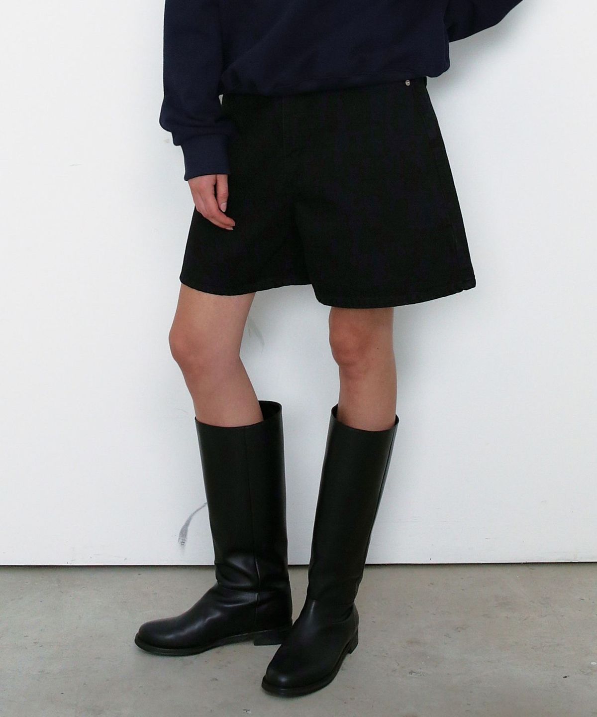 무아르무스(MUARMUS) Urban Half Denim [Black]