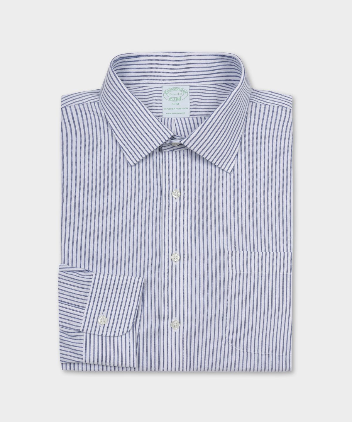 브룩스 브라더스(BROOKS BROTHERS) 슬림핏 논아이론 에인즐리 퍼포먼스 드레스셔츠 (네이비) (BBTSMM0906QFS)