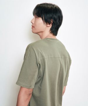 [2PACK] WILD 베이직 피그먼트 절개 반팔 티셔츠_5 COL