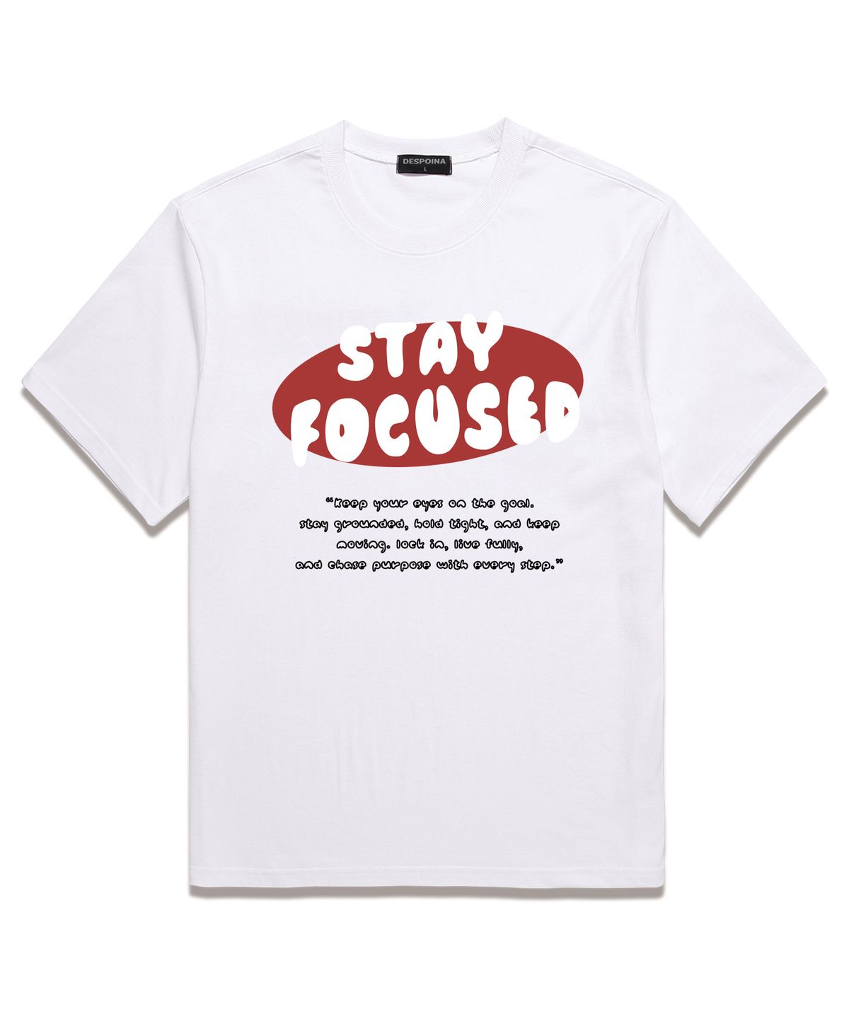 우즈(OUSE) STAY FOCUSED 오버핏 반팔 티셔츠 (DS023) 화이트