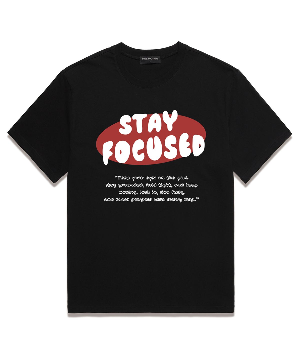 우즈(OUSE) STAY FOCUSED 오버핏 반팔 티셔츠 (DS023) 블랙