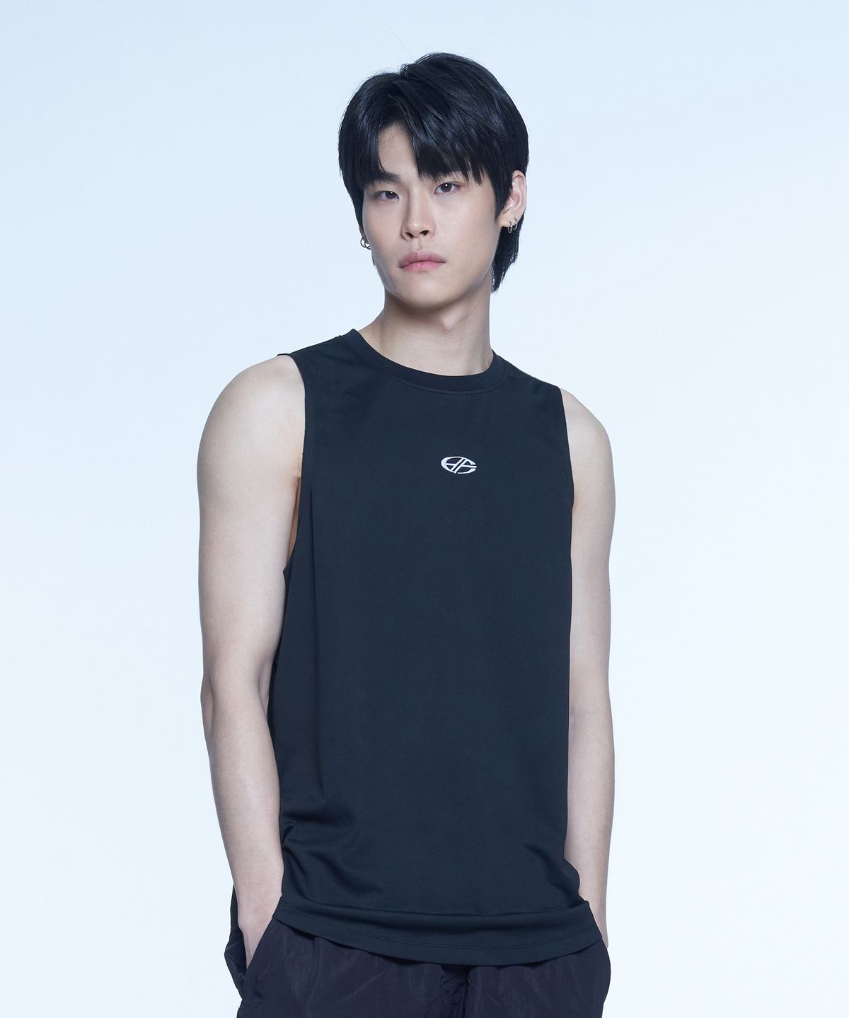 현피트(HYUNFIT) BASIC MESH SLEEVELESS-[BLACK]