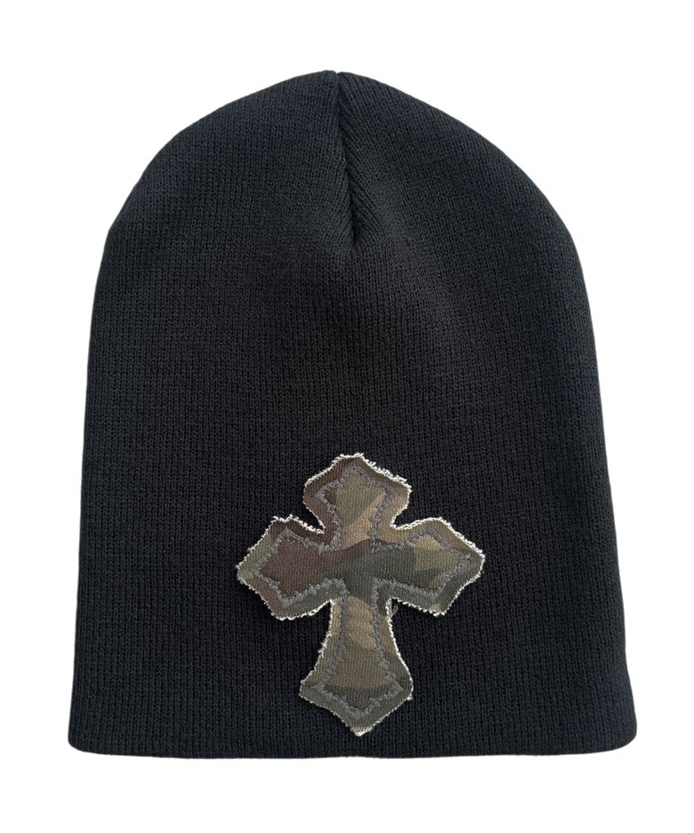 Cross Patchwork Beanie ((camouflage*black))