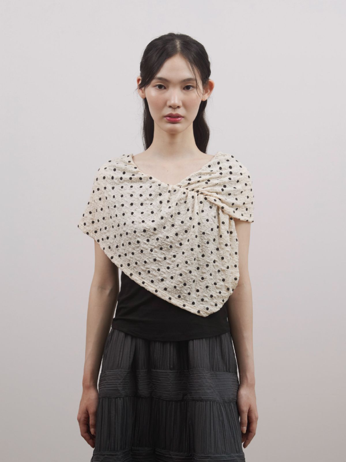 피브스피브스(PEEVES PEEVES) Dot Drape Sleeveless / Beige