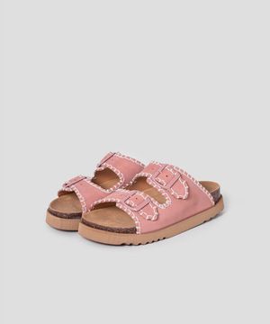 (WOMEN) 스티치 투스트랩 코르크 샌들  핑크 (HH54K2C20X)