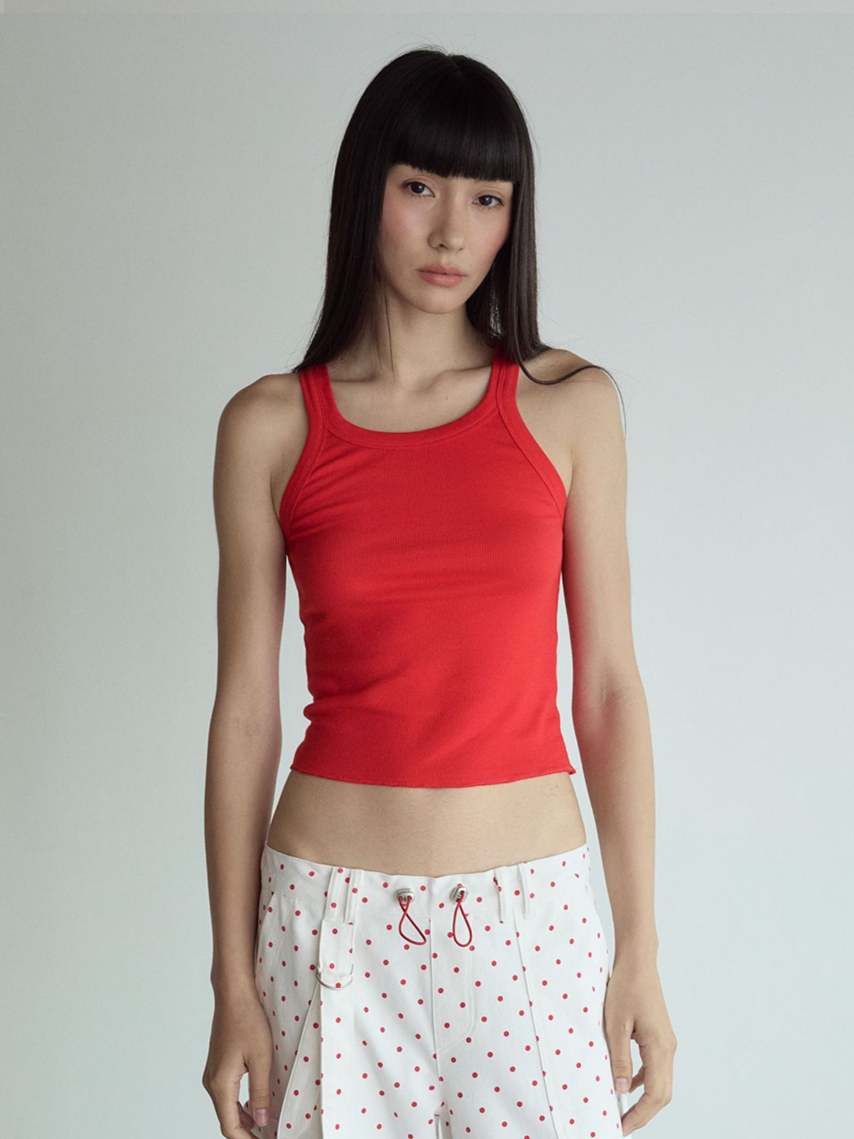 비수스(VISUS) Cotton Sleeveless Top_Red