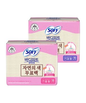 바디피트 볼록맞춤 무표백 생리대 x 5팩 (중형/대형)