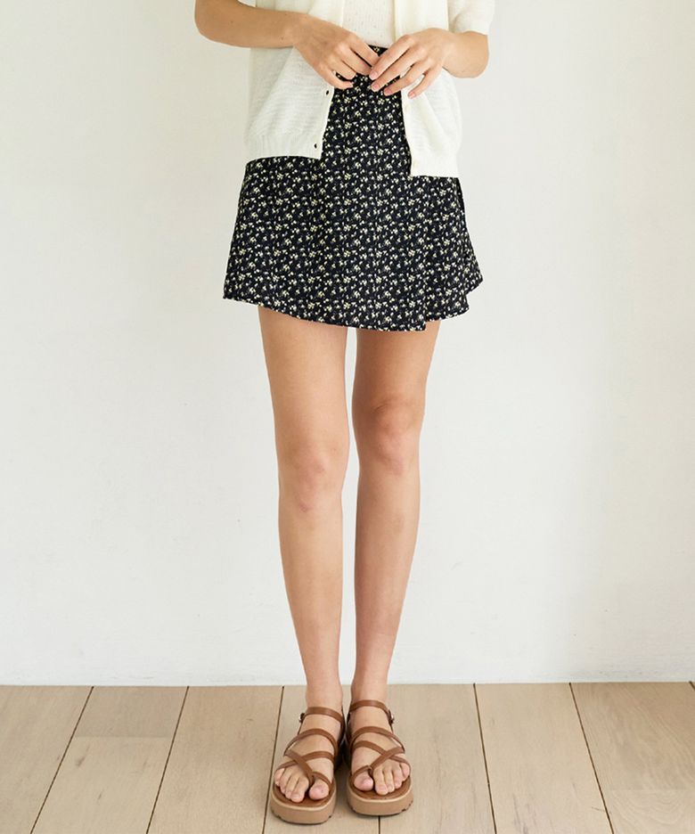 Flower mini wrap skirt