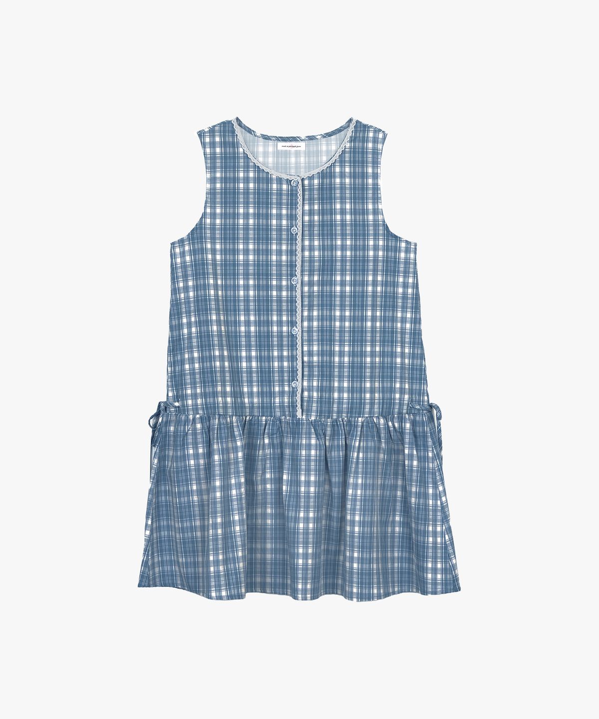 핑크파인애플(PINK PINEAPPLE) COOL CHECK DRESS_SKY BLUE