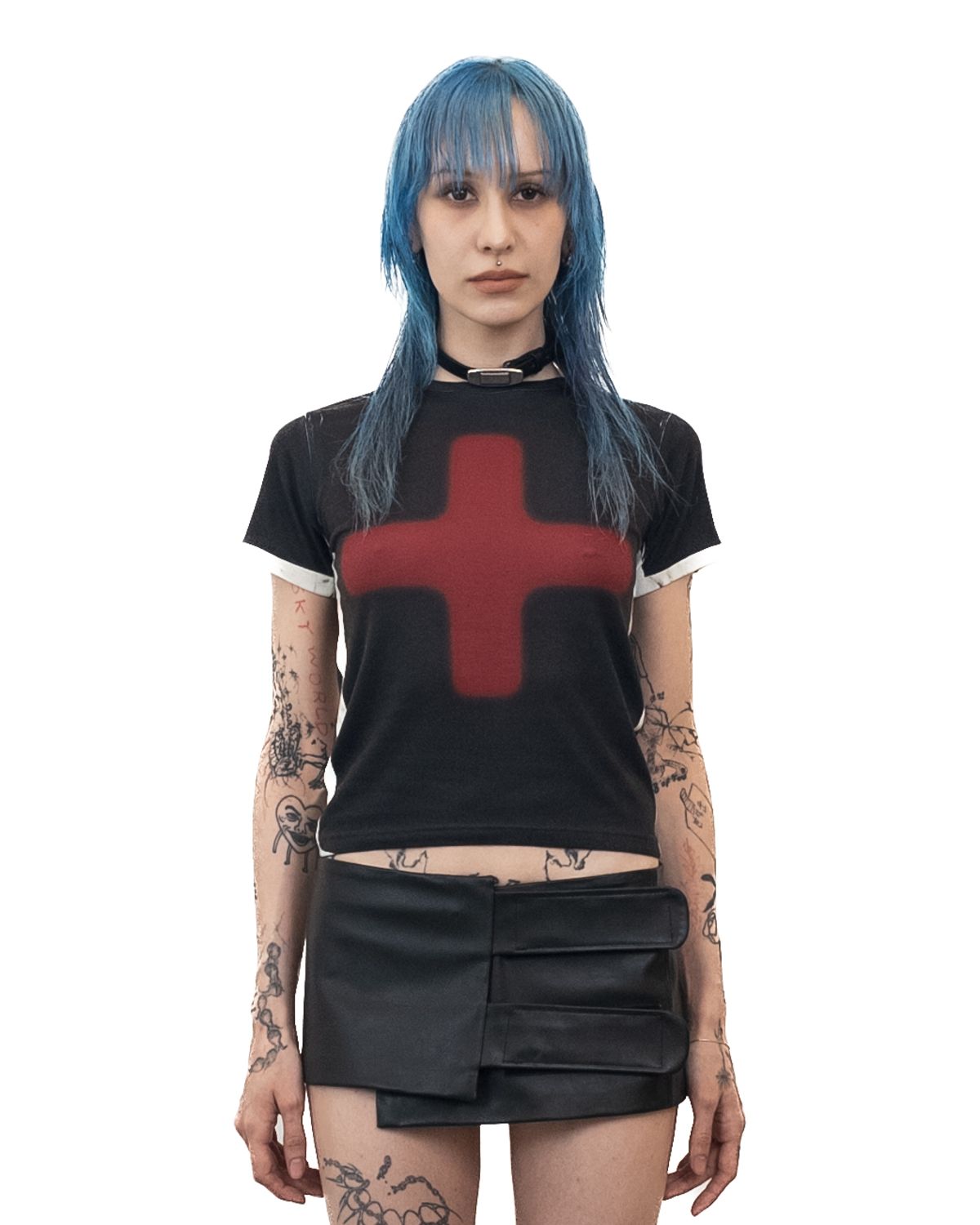 도그마 엑스(DOGMA EHKS) CROSS CROP SHORT SLEEVE BLACK