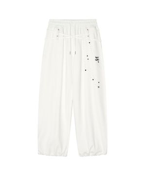 Zenu Belt Sweat Pants White