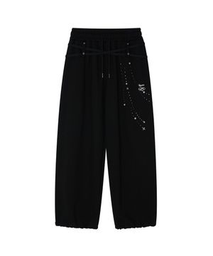 Zenu Belt Sweat Pants Black